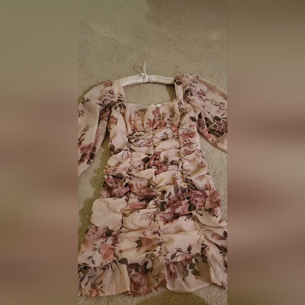 Pink floral dress